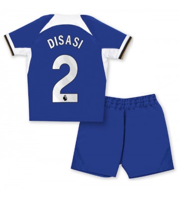 Chelsea Axel Disasi #2 Hjemmebanesæt Børn 2023-24 Kort ærmer (+ korte bukser)